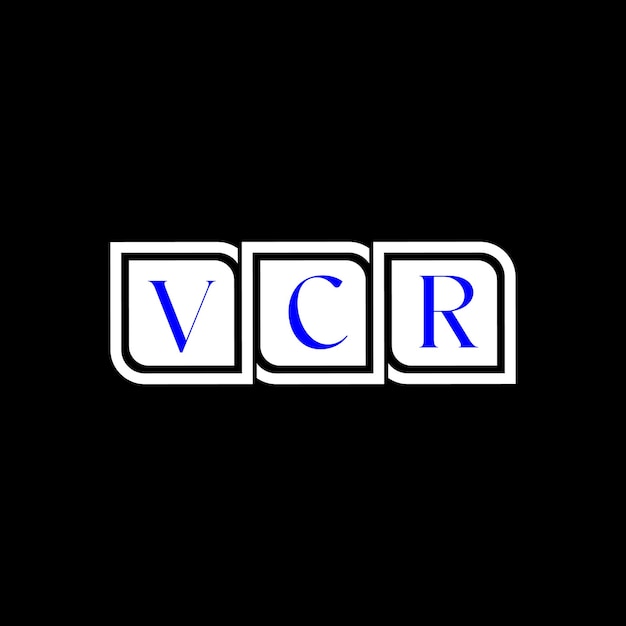 Vcr letra inicial logo design template ilustração vetorial