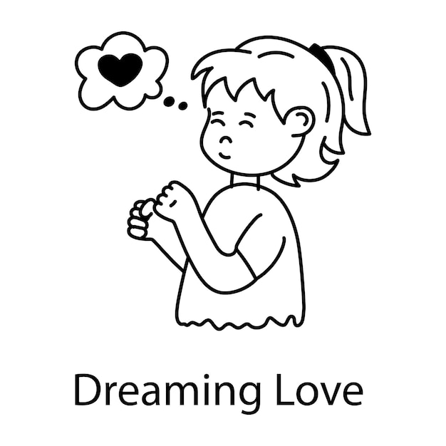Vê o ícone de uma rapariga a sonhar com o amor.