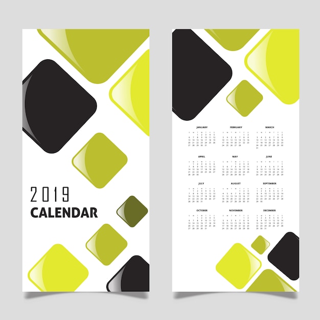 Vector 2019 calendário design