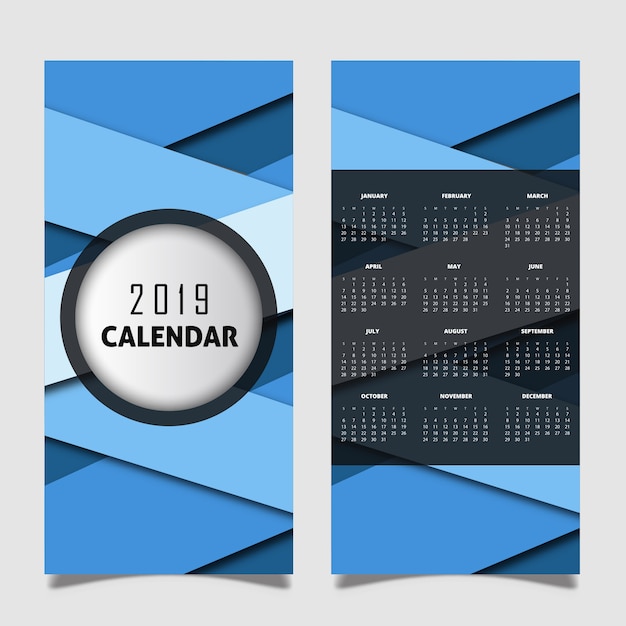 Vector 2019 calendário design