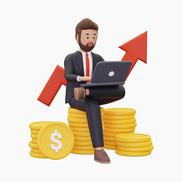 Vector 3D grátis investidor bem sucedido com lucro