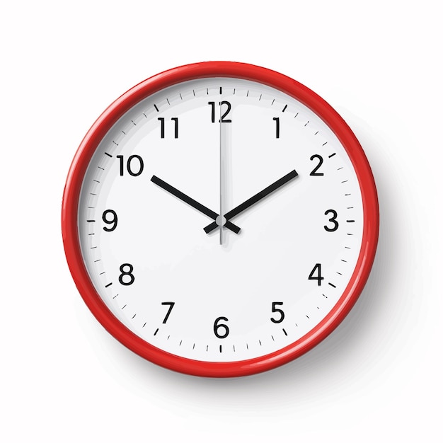 Vetor vector_3d_realistic_simple_round_red_wall_office_clock (horário de escritório)