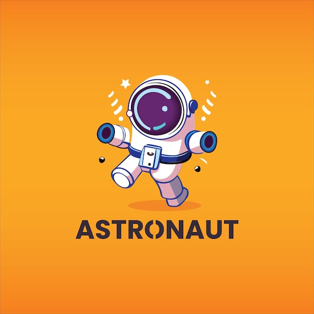 Vector a ilustração do ícone dos desenhos animados do astronauta Astronauta em fuga