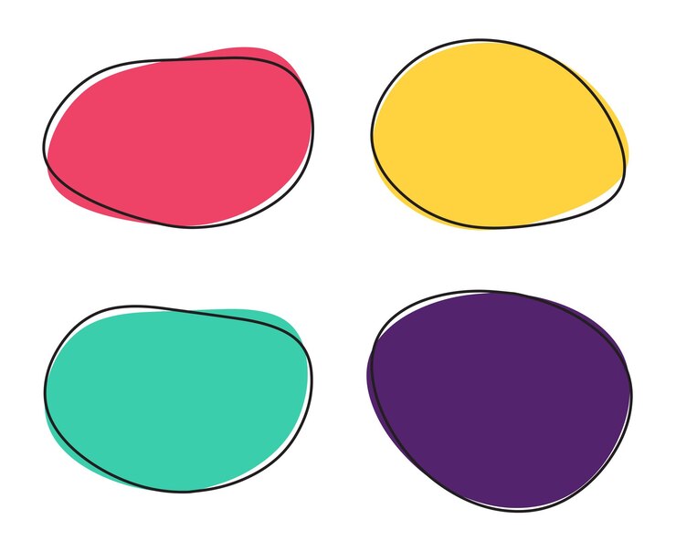 Vetor vector abstract organic blob shapes with outline (formas de bolhas orgânicas abstratas com contorno)