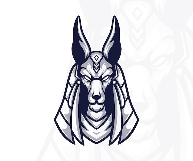 Vetor vector anubis mascote ilustração de fundo branco