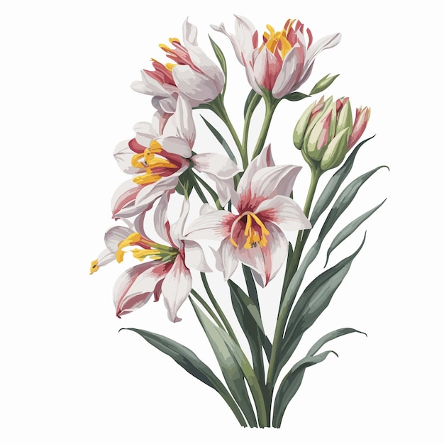 Vector aquarela Freesia amarílis clipart floral