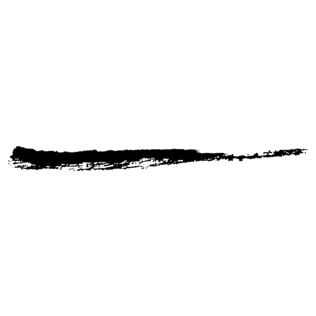 Vector Aquarela pintada com pincel preto Elemento de design desenhado à mão isolado em fundo branco