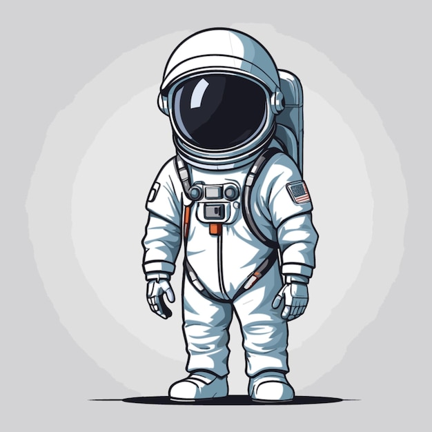 Vetor vector astronauta flutuando no espaço em fundo branco