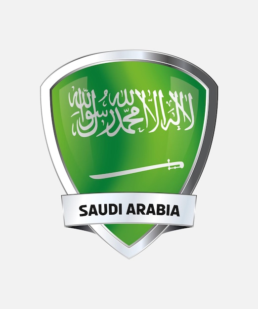 Vector bandeira nacional da Arábia Saudita no brasão