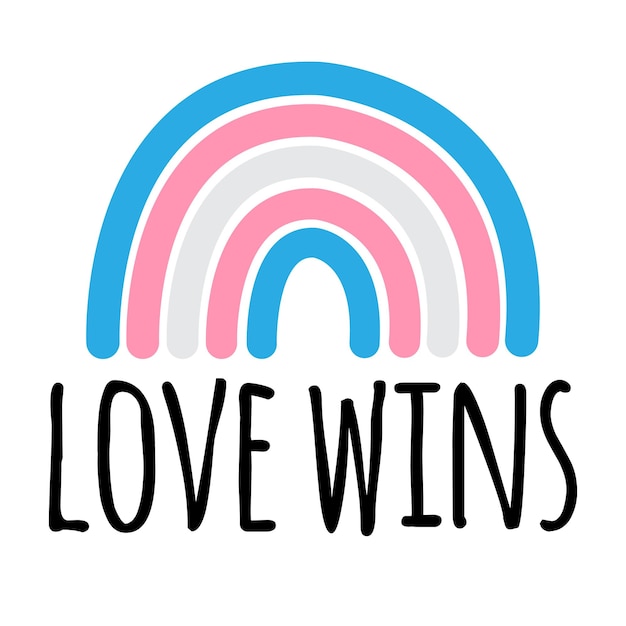 Vector bandeira transgênero arco-íris e amor ganha