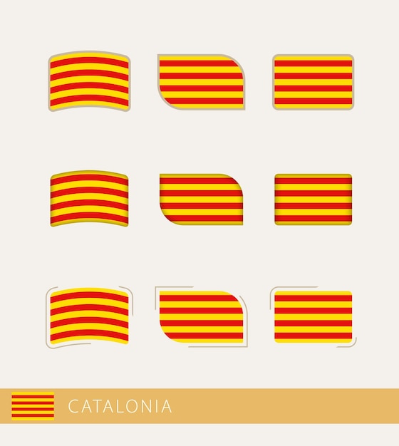 Vector bandeiras da catalunha coleção de bandeiras da catalunha