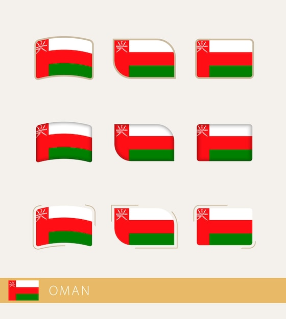 Vector bandeiras da coleção de omã de bandeiras de omã