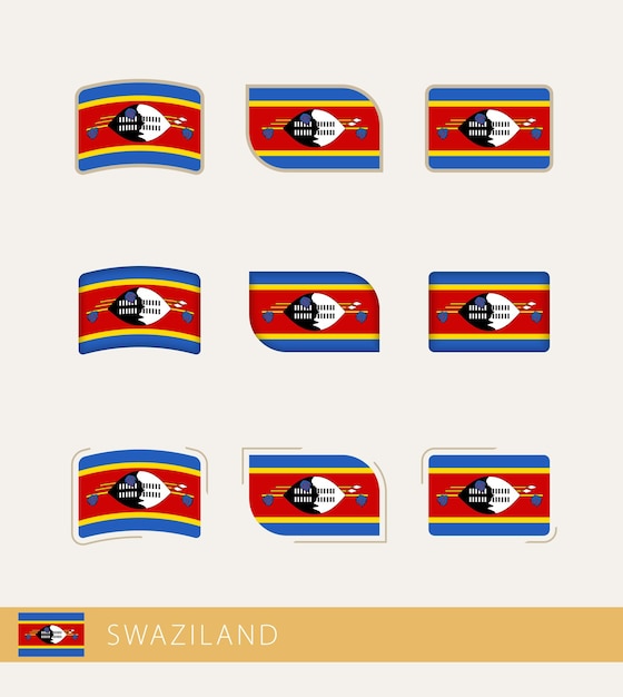 Vector bandeiras da suazilândia coleção de bandeiras da suazilândia