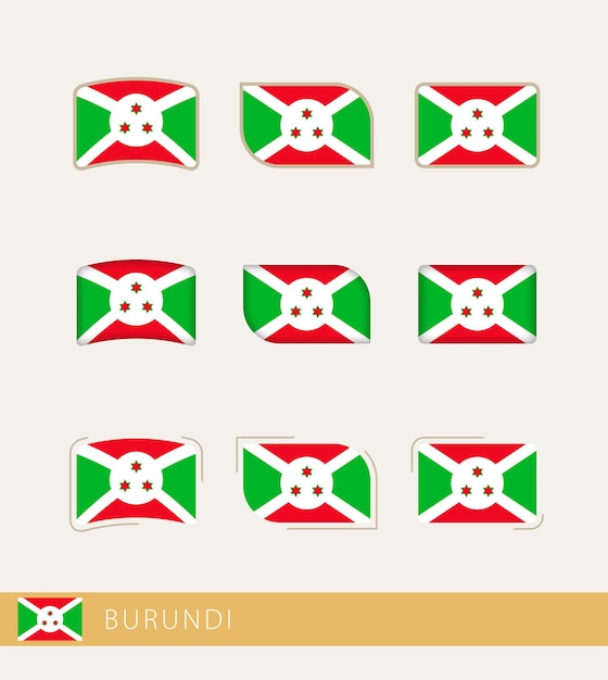 Vector bandeiras do burundi coleção de bandeiras do burundi