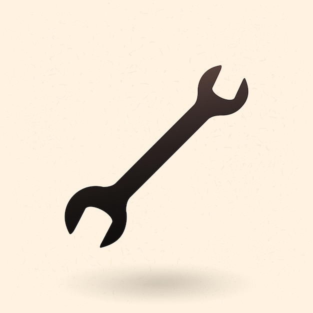Vector black silhueta ícone chave ferramenta mecânica