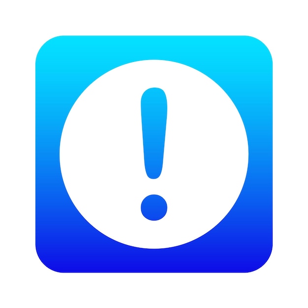 Vetor vector blue exclamation mark icon gradient