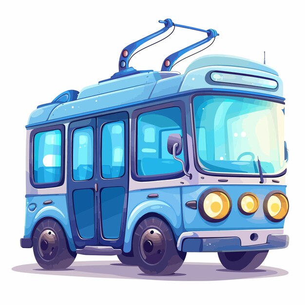 Vetor vector_blue_trolleybusfunny_electric_bus