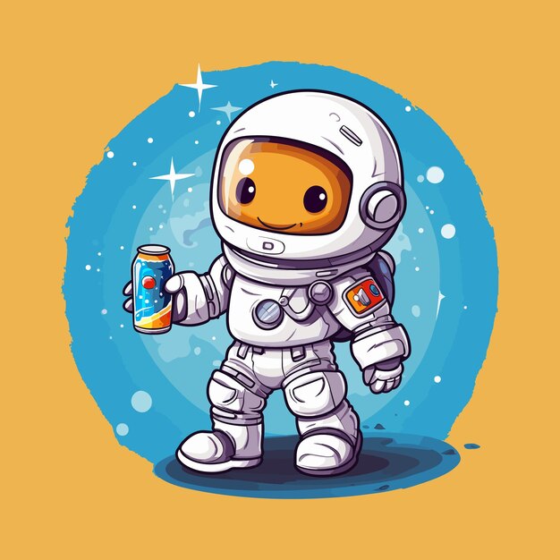 Vector bonito astronauta cartoon vector ícone ilustração