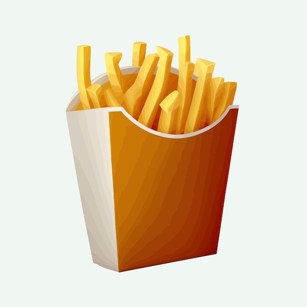 Vector bonito estilo de desenho animado de batatas fritas