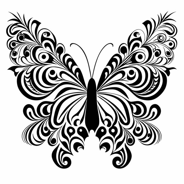Vetor vector borboleta flor inseto silhueta ilustração vetor