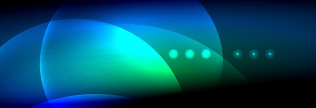 Vetor vector borrado neon círculos brilhantes com fluxo e luz líquida conceito de energia magia fantástico fundo abstrato