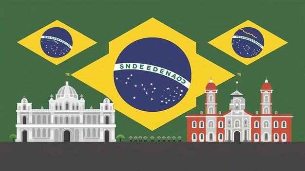 Vetor vector brasil dia da independência modelo de design ilustração de design plano