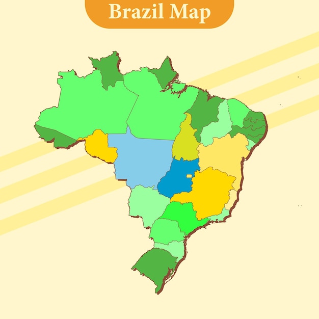 Vetor vector brasil mapa vetor com regiões e cidades linhas e cheio de todas as regiões