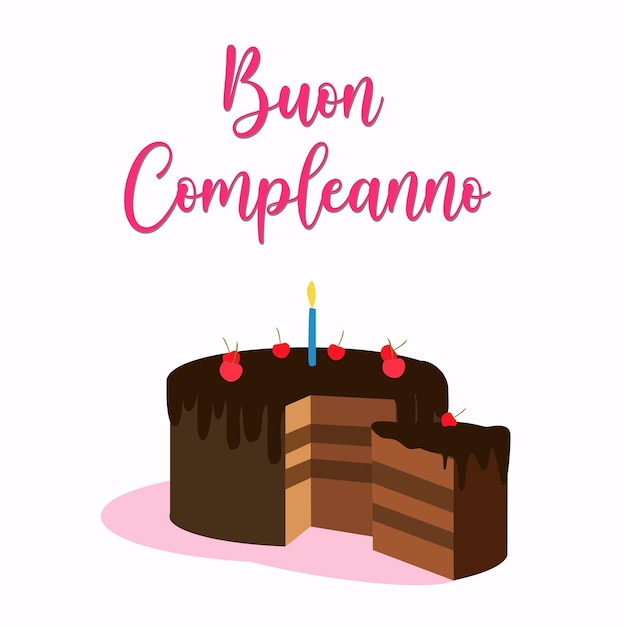 Vector buon compleanno rosa torta cioccolato