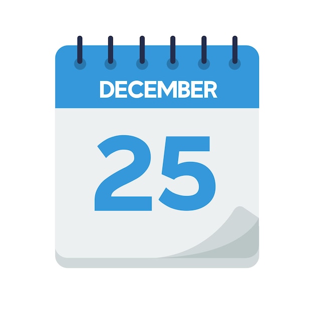 Vector calendário de 25 de Dezembro