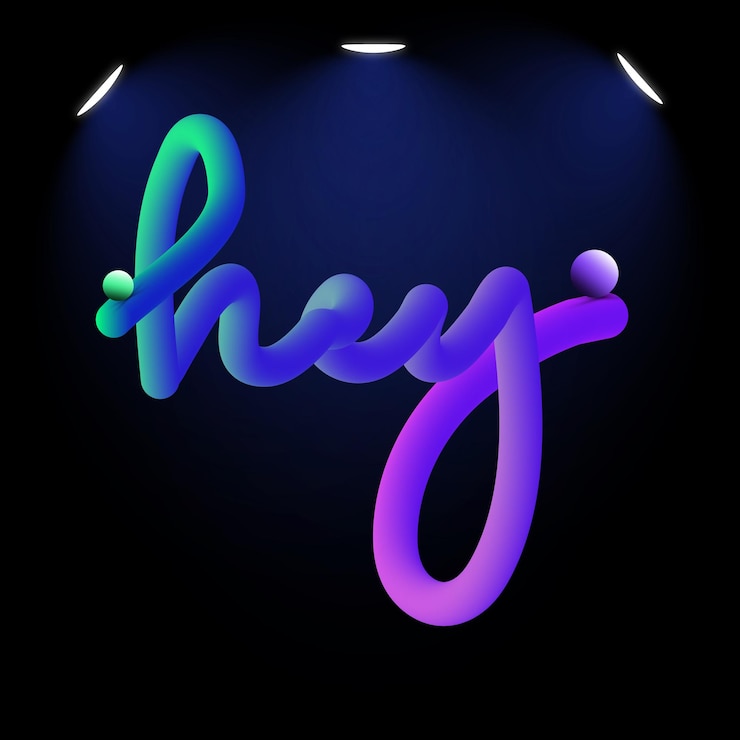 Vetor vector caligráfico hey fundo