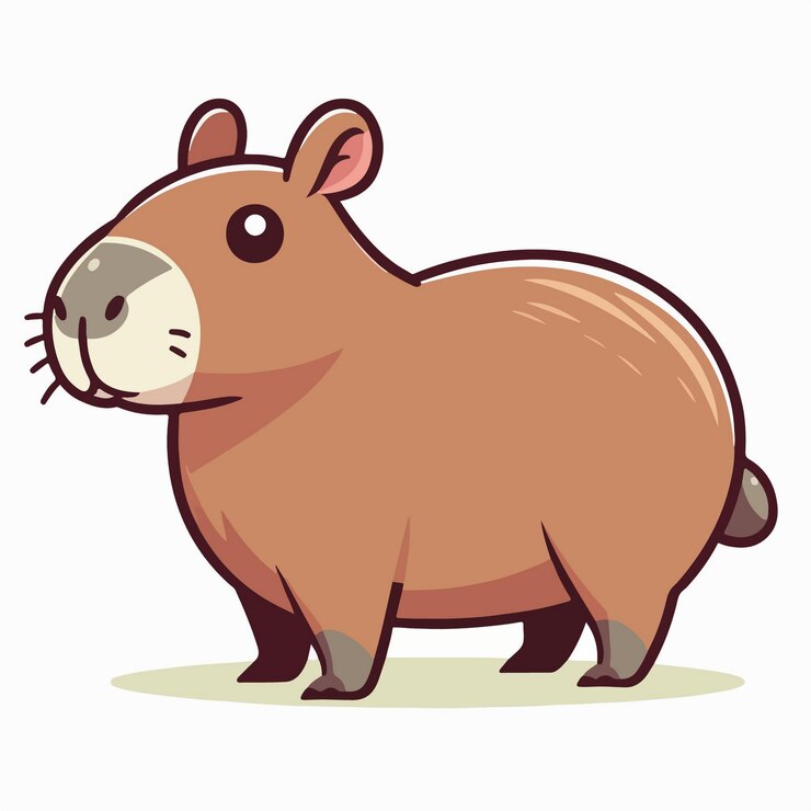 Vetor vector capibara fofo com estilo de desenho animado