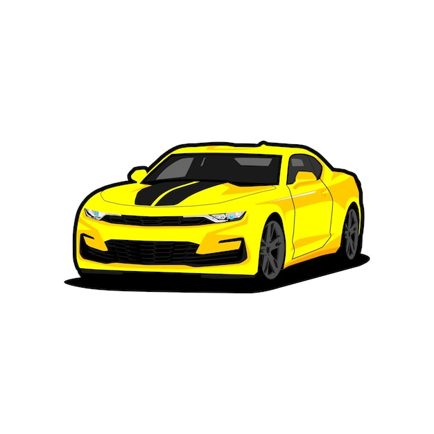 vector carro amarelo super esporte moderno