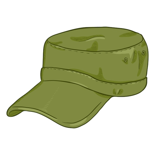 Vetor vector cartoon boné do exército verão equipamento de cabeça militar