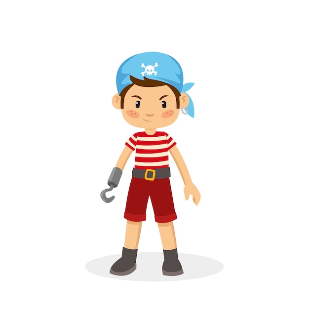 Vector cartoon de jovem pirata