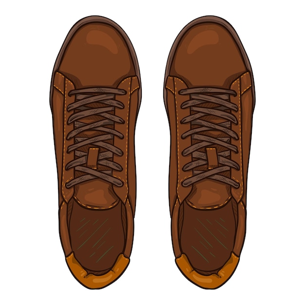 Vetor vector cartoon tênis marrom ilustração de sapatos casuais inteligentes