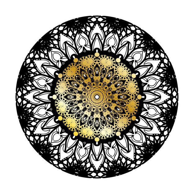 Vector círculo abstrato redondo estilo mandala de luxo