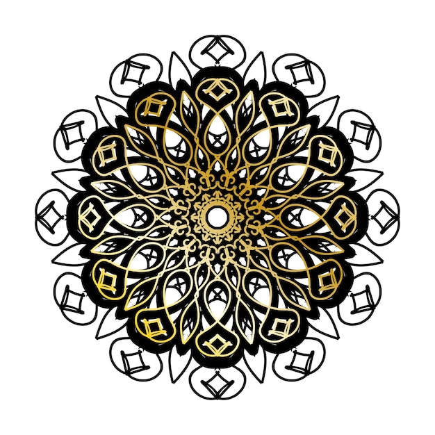 Vector círculo abstrato redondo estilo mandala de luxo