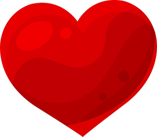 Vector clipart coração vermelho brilhante símbolo de amor dos namorados sem fundo