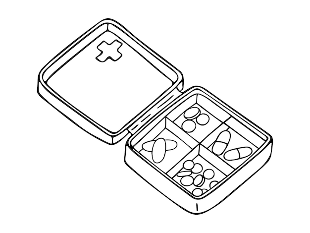 ilustração isolada do vetor 2d da caixa de doação de medicamento