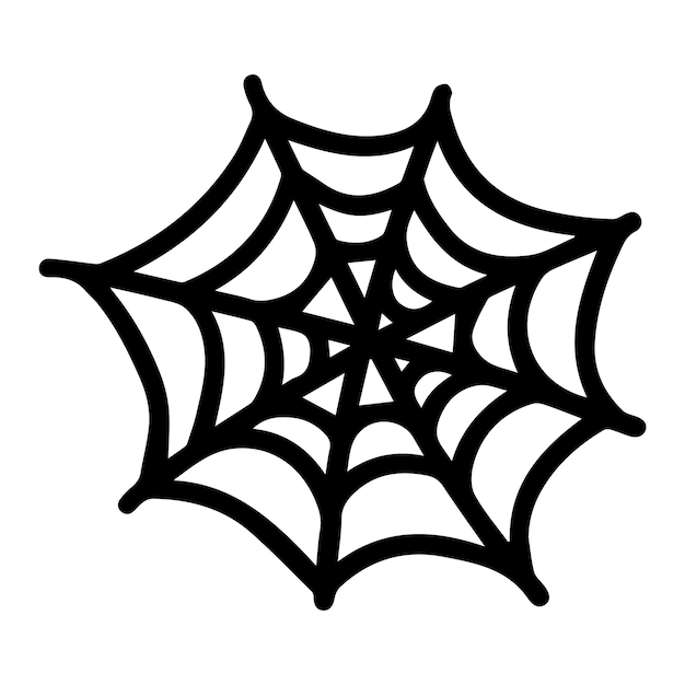 Vector clipart de teia de aranha de halloween isolado no fundo branco ilustração engraçada e fofa para decoração têxtil de design sazonal sala de jogos para crianças ou cartão de saudação impressões e rabiscos desenhados à mão