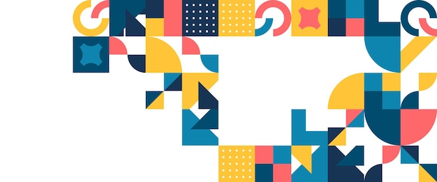 Vector colorido simples e minimalista bandeiras de mosaico plano com formas minimalismo abstrato plano para poster de fundo flyer bandeira capa de convite para relatório de catálogo de livros
