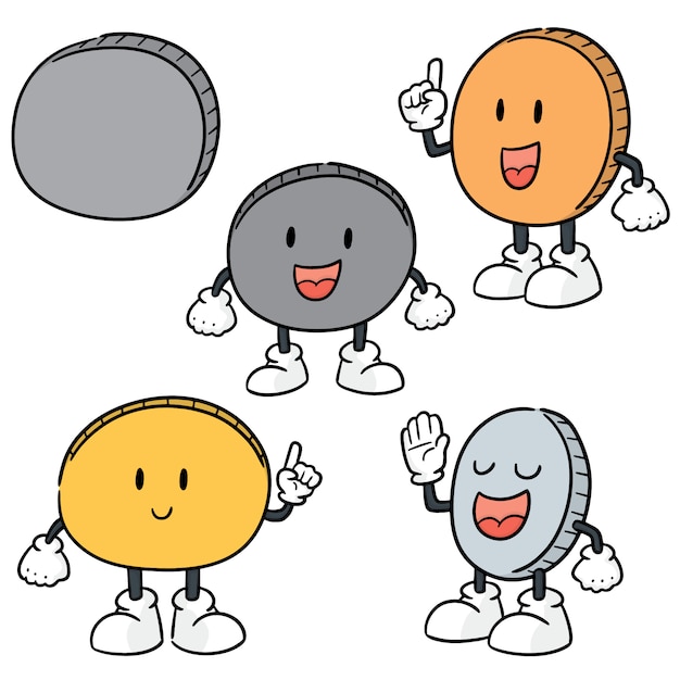 Vector conjunto de desenhos animados de dinheiro