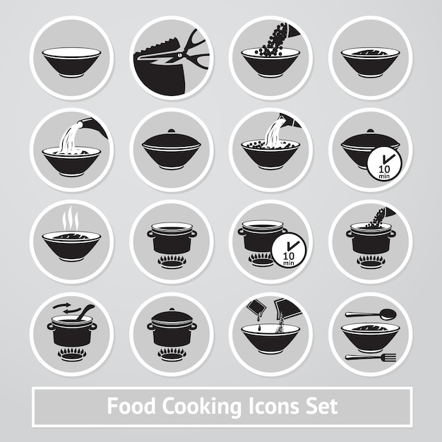 Vector conjunto de ícones de cozinha