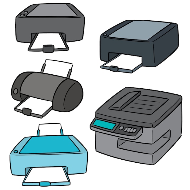 Vetor vector conjunto de impressora