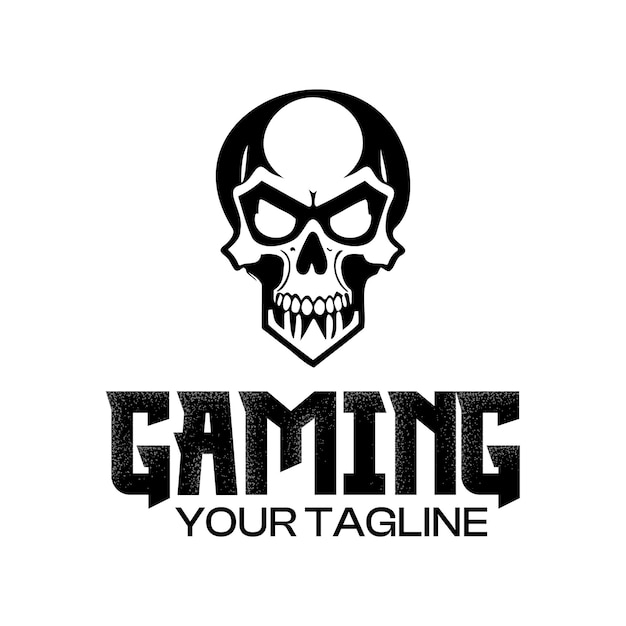 Vector crânio detalhado esportes de jogos demônio logotipo mascote fundo branco
