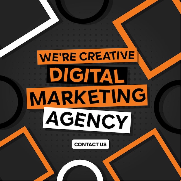 Vetor vector creative digital marketing agency ou design de modelo de postagem de promoção de mídia social