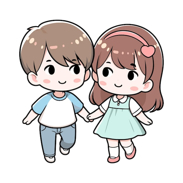 Vector crianças bonitas ilustração de casal