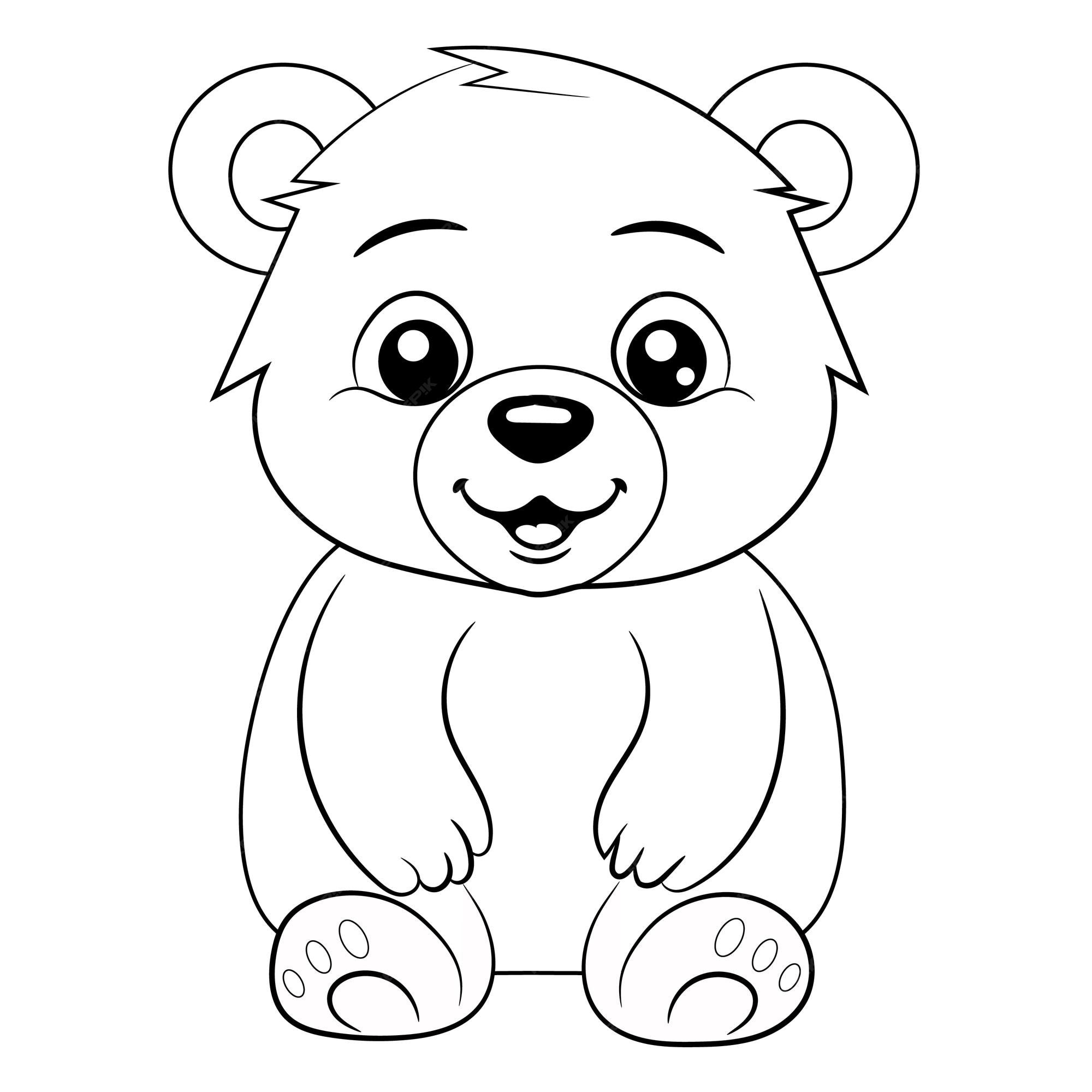 livro para colorir com uma página de bear.coloring para jogos  kids.educational para crianças pré-escolares. planilha. 14325860 Vetor no  Vecteezy