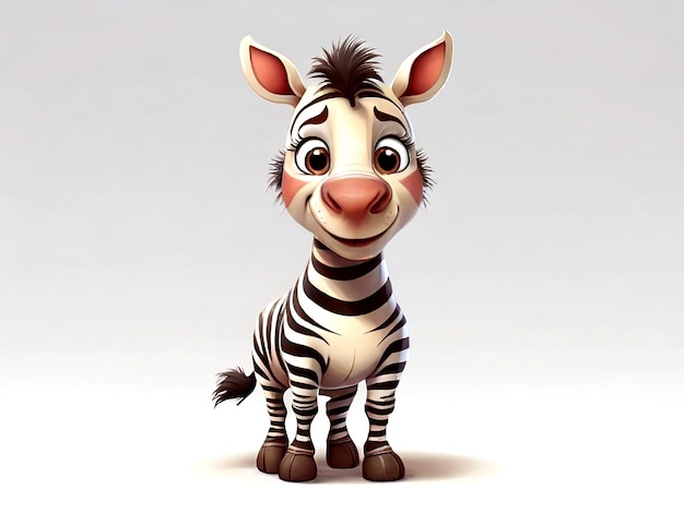 Vector cute zebra personagem de desenho animado animal isolado