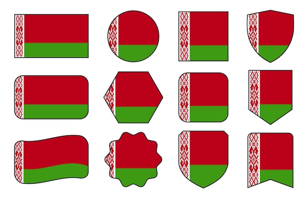 Vector da bandeira da Bielorrússia em formas abstratas modernas agitando o modelo de design do emblema